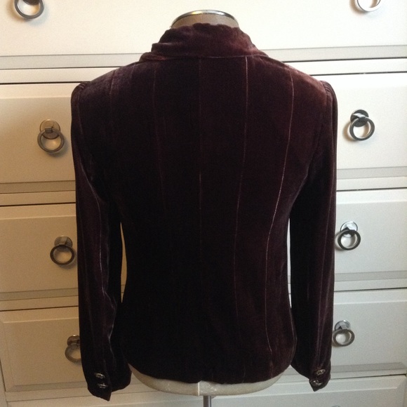 PURSUITS LTD brown velvet vintage style jacket 4 P - Picture 5 of 6